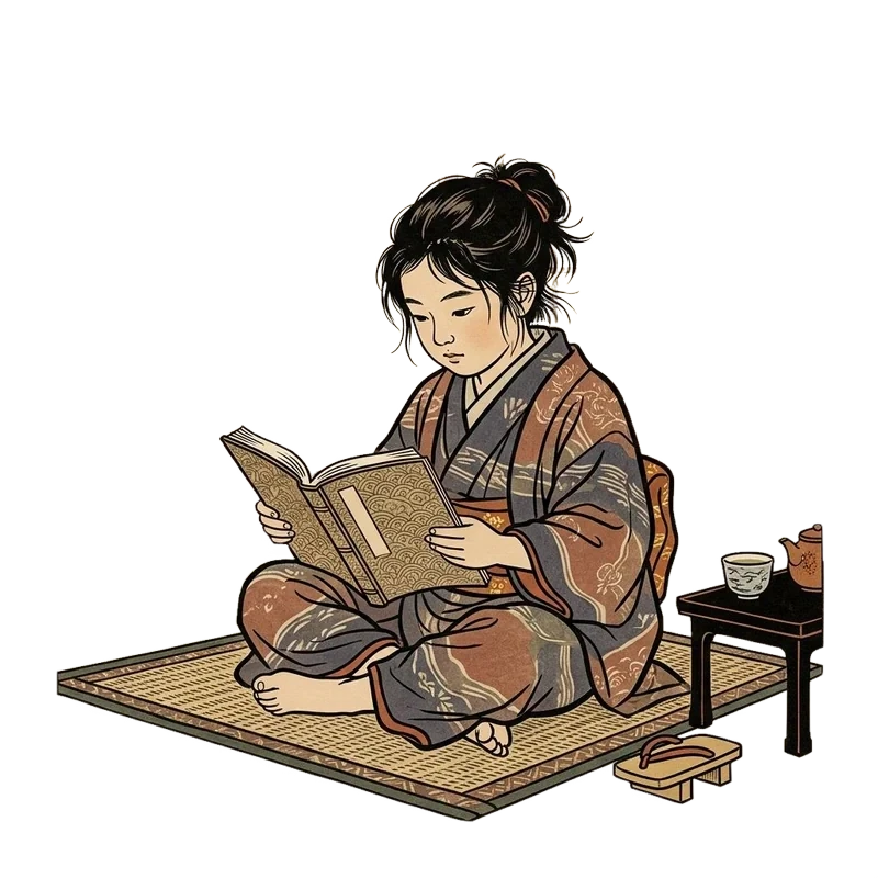 Kai, age 8, illustrated in Japanese Woodblock