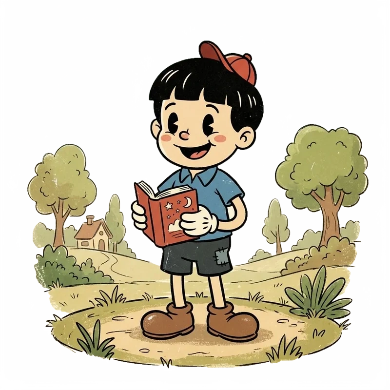 Mateo, age 4, illustrated in Retro Cartoon