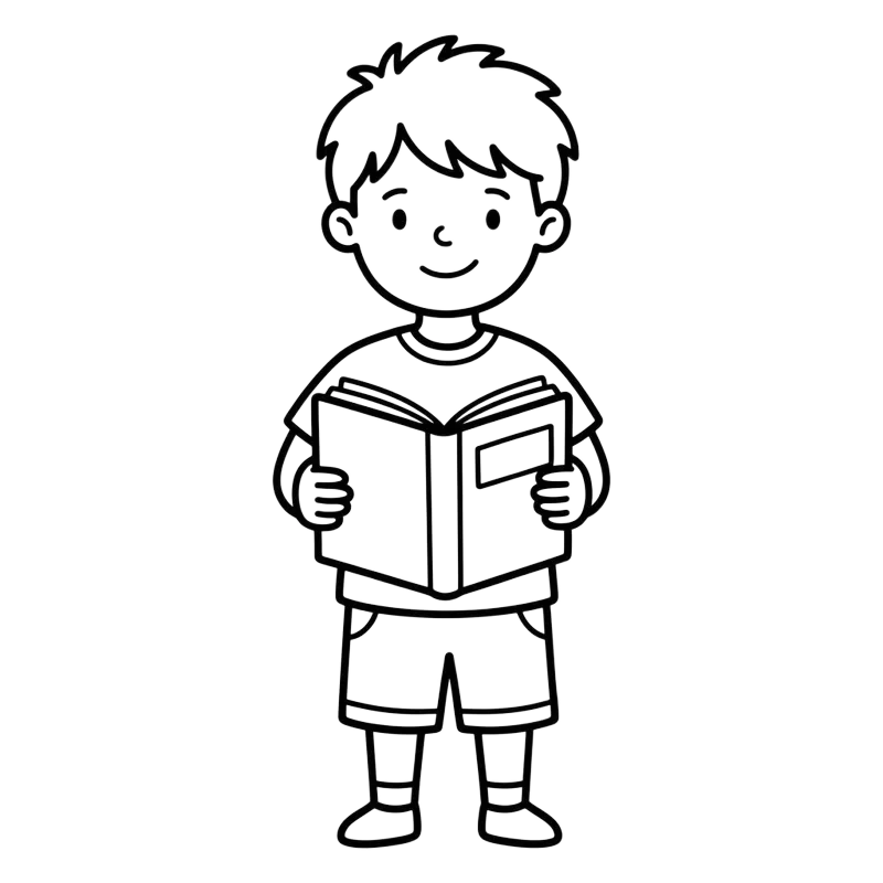 Tariq, age 6, illustrated in Coloring Book